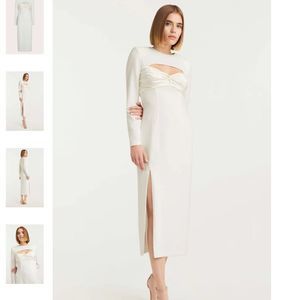 Cinq à Sept Cream Long Sleeve Dress